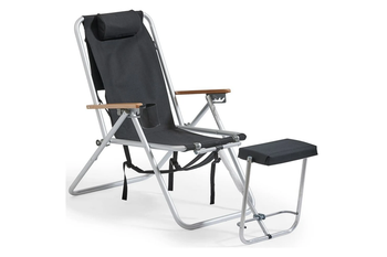 Campingstol med koppholder, fotstøtte